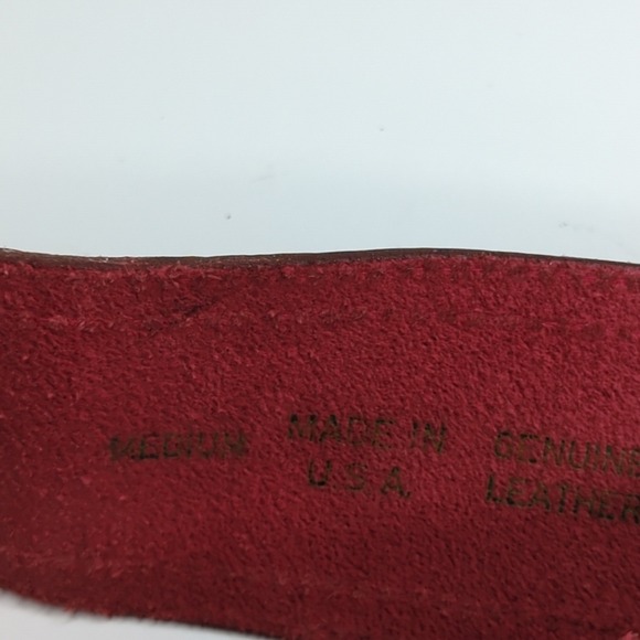 Y2K Red Leather Belt Wide Statement Buckle Vintage Waist Fashion Rockabilly 80s - Picture 3 of 6